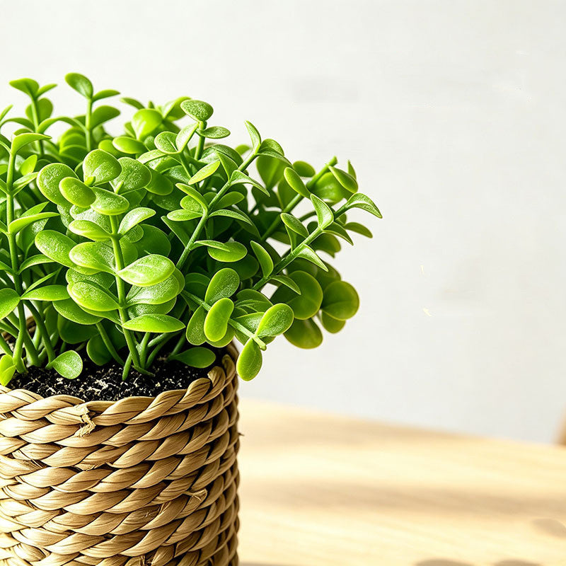 Artificial Plant Pot, 6" Tall, Mixed Material, Deep Green & Light Green, Perfect for Home, Office & Commercial Decor