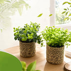 Artificial Plant Pot, 6" Tall, Mixed Material, Deep Green & Light Green, Perfect for Home, Office & Commercial Decor