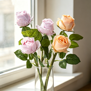 Artificial Rose, Single Stem, 17" Tall, 3" Bloom, Wedding, Home Decor, Valentine's Day Bouquet Filler