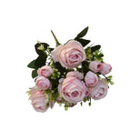 Artificial Sweetheart Rose Bush, 7 Blooms, 13" Tall, Wedding Bouquet, Bridal Shower, Centerpiece Decor