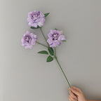 Artificial Peony Rose Bush, 3 Blooms, 24" Tall, Silk Flowers for Weddings, Home Decor, Table Centerpieces