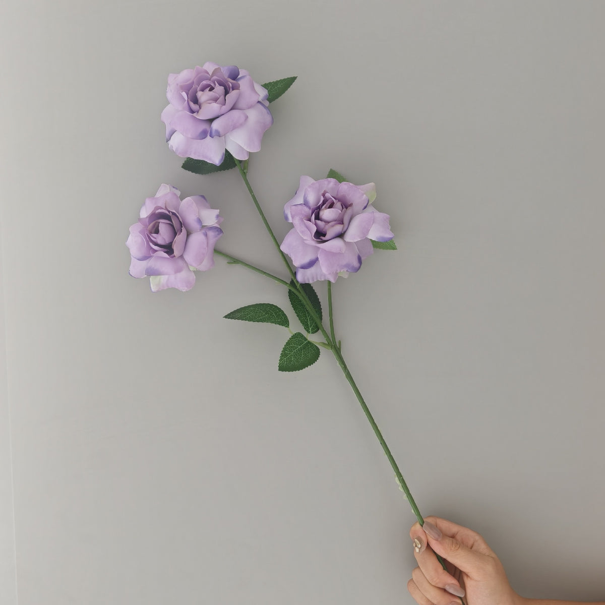 Artificial Peony Rose Bush, 3 Blooms, 24" Tall, Silk Flowers for Weddings, Home Decor, Table Centerpieces