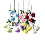 Artificial Peony Rose Bush, 3 Blooms, 24" Tall, Silk Flowers for Weddings, Home Decor, Table Centerpieces