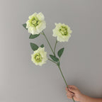 Artificial Peony Rose Bush, 3 Blooms, 24" Tall, Silk Flowers for Weddings, Home Decor, Table Centerpieces