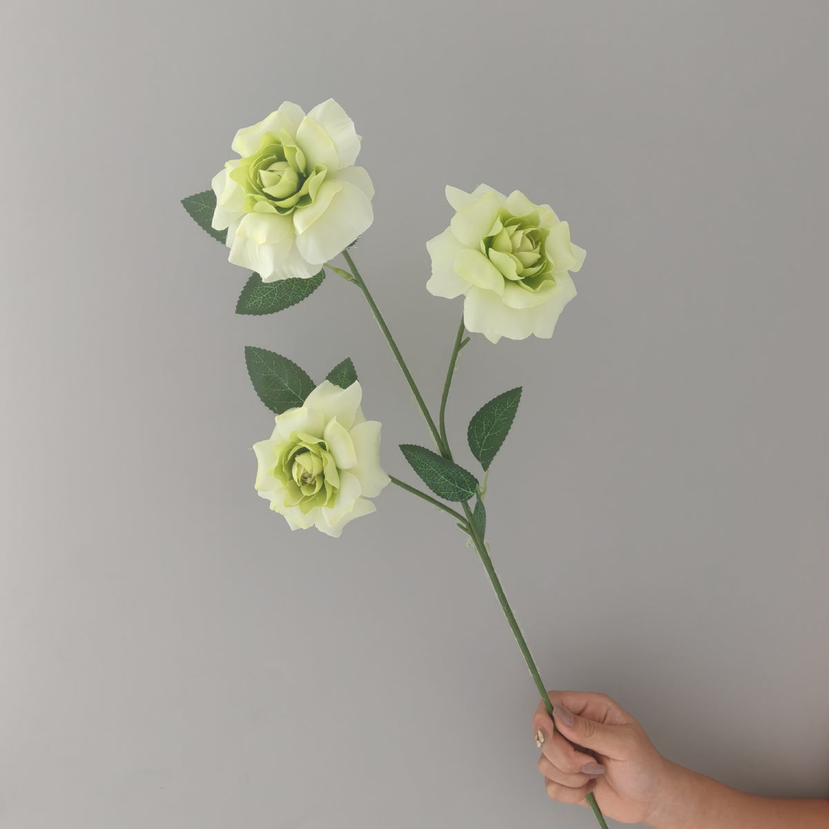 Artificial Peony Rose Bush, 3 Blooms, 24" Tall, Silk Flowers for Weddings, Home Decor, Table Centerpieces