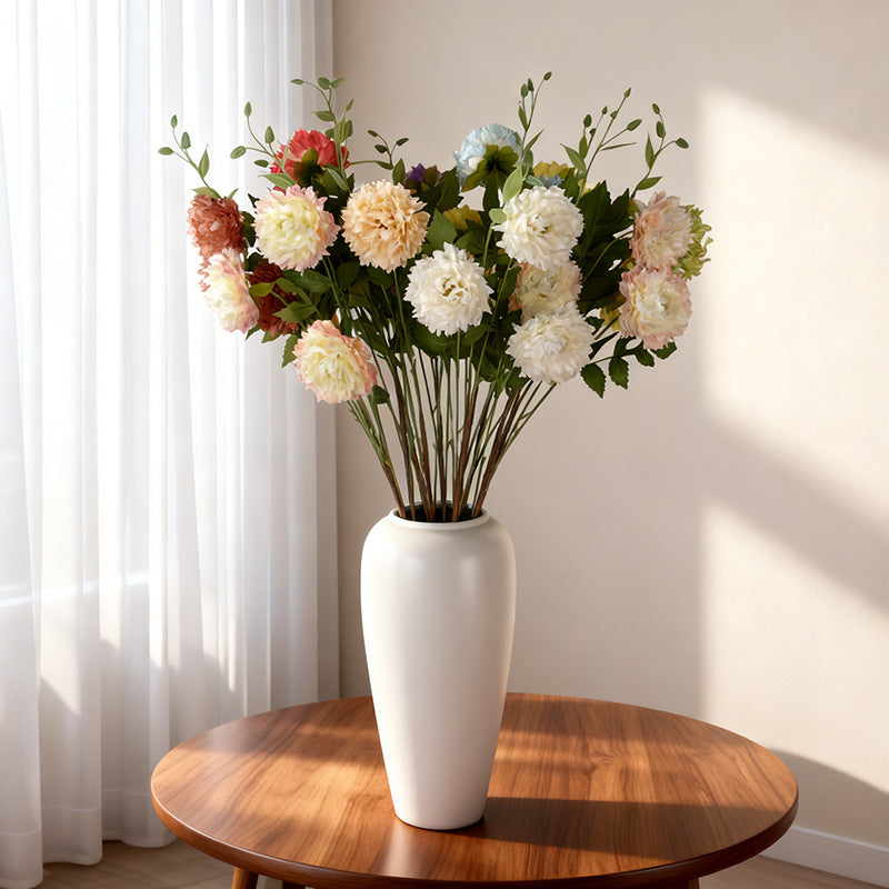 Moroccan Peony Artificial Flowers, 31" Tall, 3 Blooms, Silk Bush for Home Decor, Weddings, Events