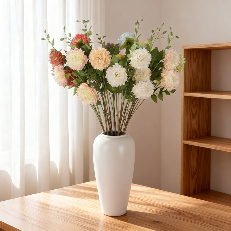 Moroccan Peony Artificial Flowers, 31" Tall, 3 Blooms, Silk Bush for Home Decor, Weddings, Events