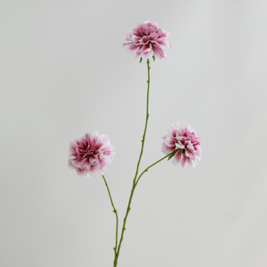 Artificial Scabiosa Silk Flower Bush, 31" Tall with 3 Blooms, Perfect for Wedding Decor & Home Styling