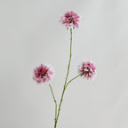 Artificial Scabiosa Silk Flower Bush, 31" Tall with 3 Blooms, Perfect for Wedding Decor & Home Styling