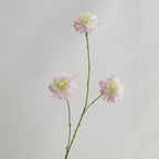 Artificial Scabiosa Silk Flower Bush, 31" Tall with 3 Blooms, Perfect for Wedding Decor & Home Styling