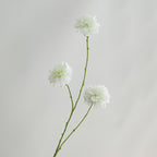 Artificial Scabiosa Silk Flower Bush, 31" Tall with 3 Blooms, Perfect for Wedding Decor & Home Styling