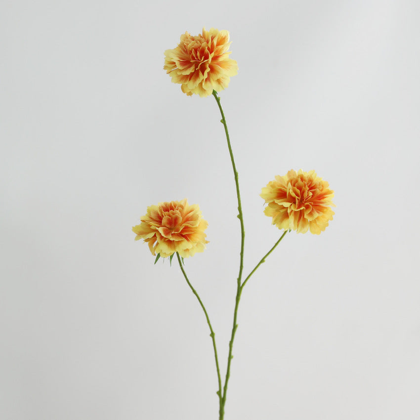 Artificial Scabiosa Silk Flower Bush, 31" Tall with 3 Blooms, Perfect for Wedding Decor & Home Styling