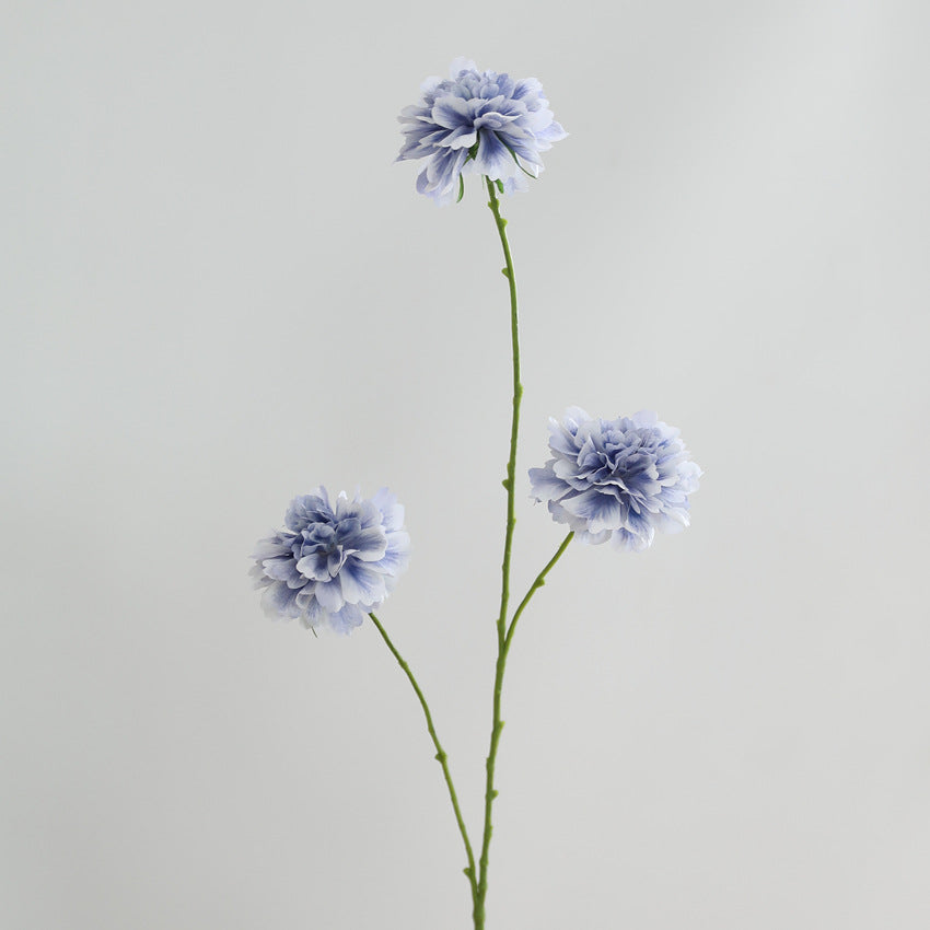 Artificial Scabiosa Silk Flower Bush, 31" Tall with 3 Blooms, Perfect for Wedding Decor & Home Styling