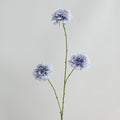 Artificial Scabiosa Silk Flower Bush, 31" Tall with 3 Blooms, Perfect for Wedding Decor & Home Styling