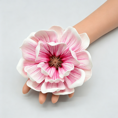 Artificial Magnolia Flower Heads, Pack of 1, 5" Diameter, Wedding Decor, DIY Craft, Indoor Use