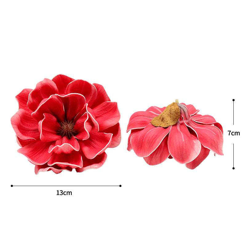 Artificial Magnolia Flower Heads, Pack of 1, 5" Diameter, Wedding Decor, DIY Craft, Indoor Use