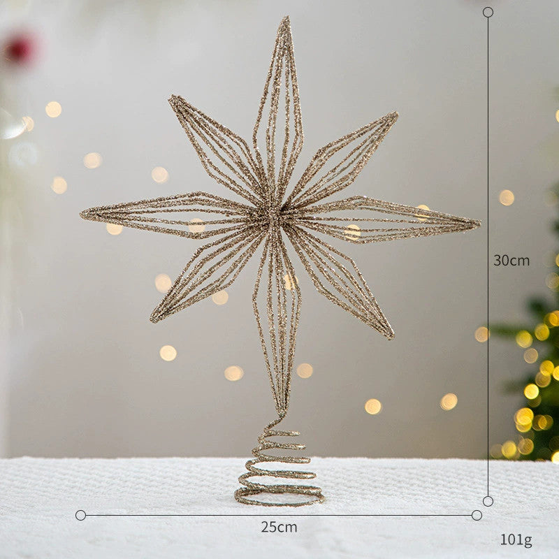Christmas Tree Topper Star, 6 Styles of LED Star Tree Topper Decorations for Holiday, Winter Weddings & Parties (Sizes Vary)