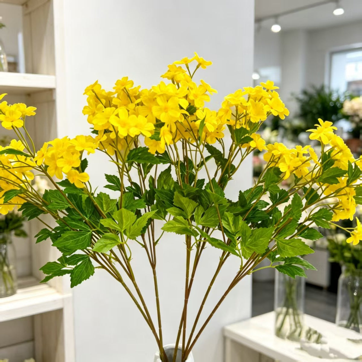 Artificial Chamomile Bush with 30 Blooms, Silk Flower Arrangement for Weddings, Home Decor, 27" Tall