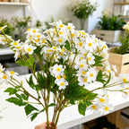 Artificial Chamomile Bush with 30 Blooms, Silk Flower Arrangement for Weddings, Home Decor, 27" Tall