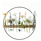 Artificial Eucalyptus & Poppy Flower Wreath, 16" Indoor Hanging Decor for Home, Hotel, or Party Scenes