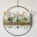 Artificial Eucalyptus & Poppy Flower Wreath, 16" Indoor Hanging Decor for Home, Hotel, or Party Scenes