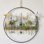 Artificial Eucalyptus & Poppy Flower Wreath, 16" Indoor Hanging Decor for Home, Hotel, or Party Scenes