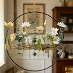 Artificial Eucalyptus & Poppy Flower Wreath, 16" Indoor Hanging Decor for Home, Hotel, or Party Scenes
