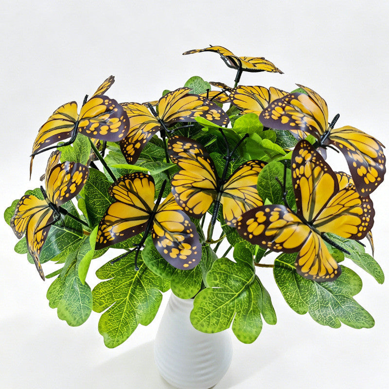 Artificial Butterfly Bush, Set of 5 Stems, 11" Tall, Light Luxury Style, Perfect for Weddings, Home Decor, and Photo Props