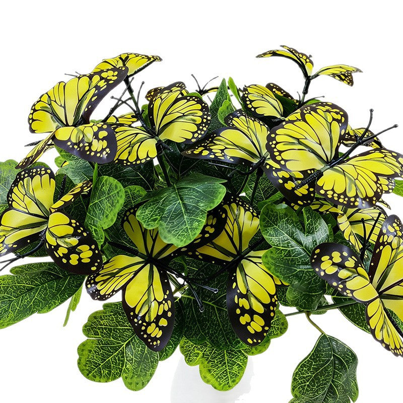 Artificial Butterfly Bush, Set of 5 Stems, 11" Tall, Light Luxury Style, Perfect for Weddings, Home Decor, and Photo Props