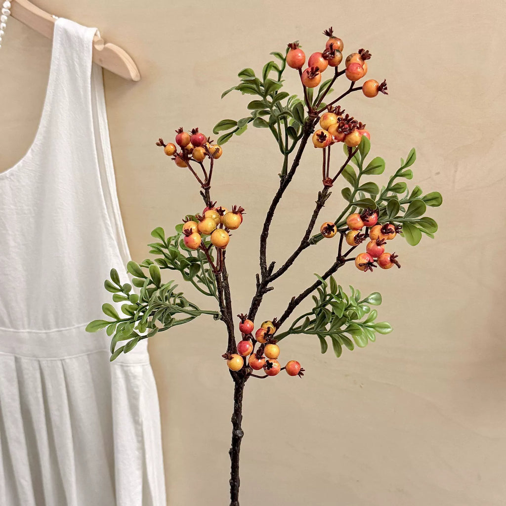 Artificial Blueberry Stem, Rustic Foam Berry Branch, 24" Single Stem, Indoor Home Decor, Window Display, Hotel Styling