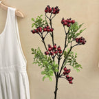 Artificial Blueberry Stem, Rustic Foam Berry Branch, 24" Single Stem, Indoor Home Decor, Window Display, Hotel Styling