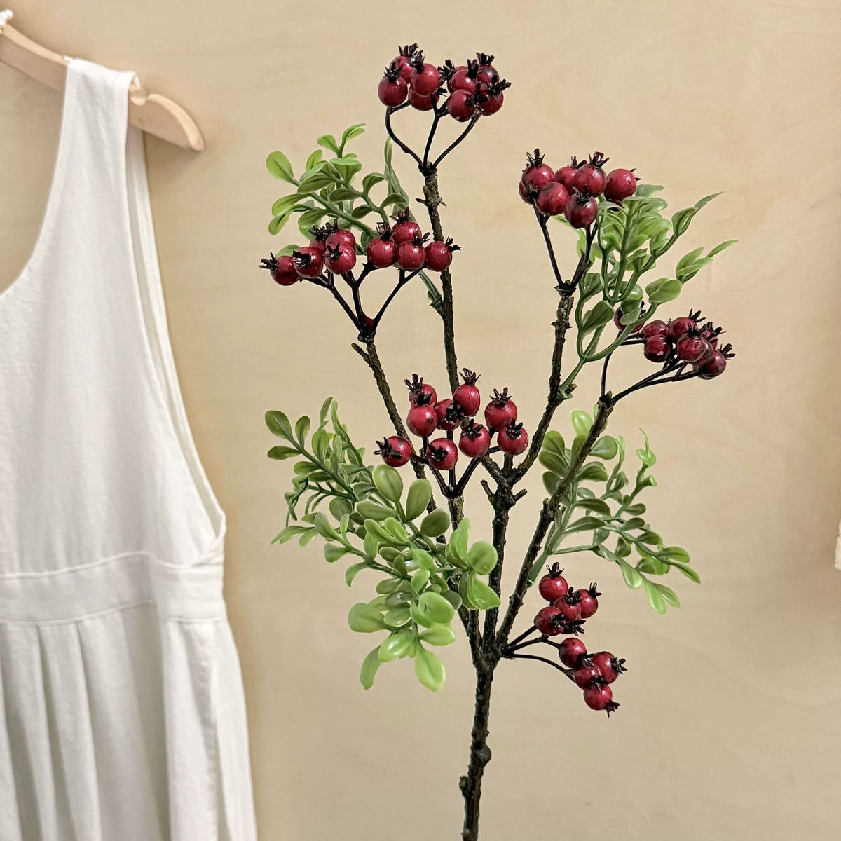 Artificial Blueberry Stem, Rustic Foam Berry Branch, 24" Single Stem, Indoor Home Decor, Window Display, Hotel Styling