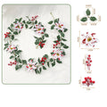 Festive Artificial Garland, Red & White Poinsettia Berries, 69" Holiday Decorative Vine for Home & Seasonal Decor