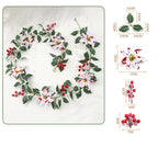 Festive Artificial Garland, Red & White Poinsettia Berries, 69" Holiday Decorative Vine for Home & Seasonal Decor