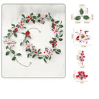 Festive Artificial Garland, Red & White Poinsettia Berries, 69" Holiday Decorative Vine for Home & Seasonal Decor