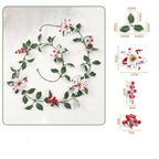 Festive Artificial Garland, Red & White Poinsettia Berries, 69" Holiday Decorative Vine for Home & Seasonal Decor