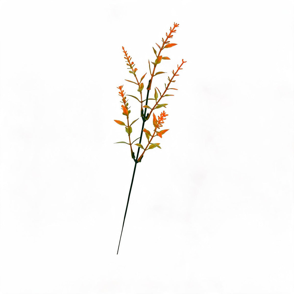 Artificial Eucalyptus Stems, Set of 10, 13" Tall, PE/PVC Material, Single Stem with 5 Branches, Fall Home Decor