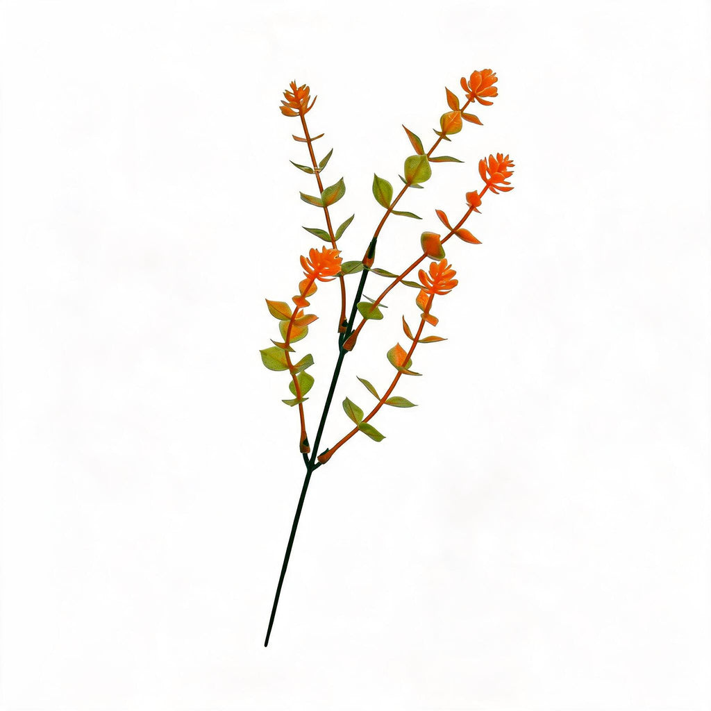 Artificial Eucalyptus Stems, Set of 10, 13" Tall, PE/PVC Material, Single Stem with 5 Branches, Fall Home Decor