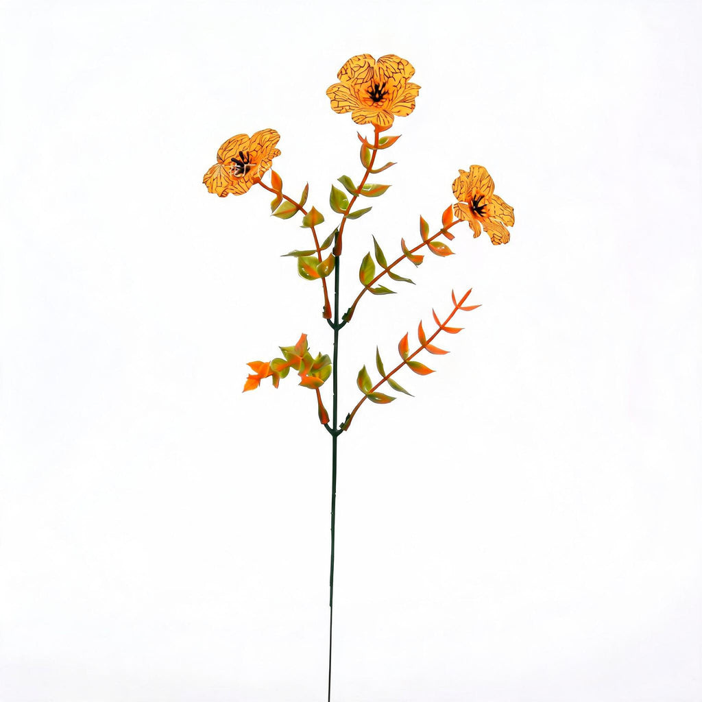 Artificial Eucalyptus Stems, Set of 10, 13" Tall, PE/PVC Material, Single Stem with 5 Branches, Fall Home Decor