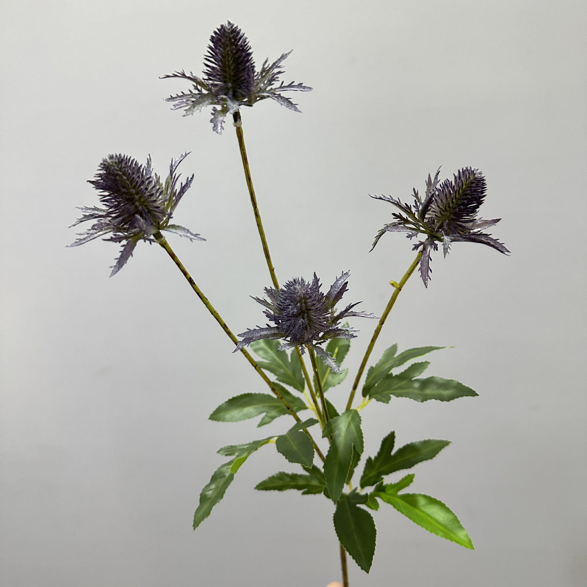 Artificial Eryngo Bush, 24" Tall, Plastic Ins Style Floral Arrangement, Wedding & Home Decor
