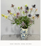 Artificial Eryngo Bush, 24" Tall, Plastic Ins Style Floral Arrangement, Wedding & Home Decor