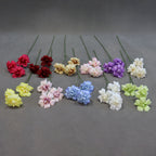 Artificial Flower Fairy Kiss Bush, 24" Tall with 3 Blooms, Silk Wedding Aisle Decoration, Indoor Use