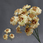 Artificial Flower Fairy Kiss Bush, 24" Tall with 3 Blooms, Silk Wedding Aisle Decoration, Indoor Use