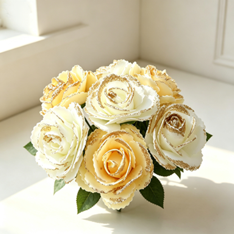 Artificial Rose Loose Heads, Pack of 25, Foam Material, 2.5" Diameter, DIY Home Decor, Window Display, Gift Packaging