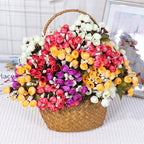 15-Head Autumn Star Buds Artificial Flower Stem, Modern Ins Style, 9" Tall, Plastic, Perfect for Holidays & Office Decor