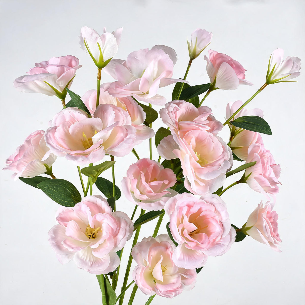 Artificial Lisianthus Silk Flower Bush, 4 Blooms, 22" Tall, Perfect for Weddings, Home Decor, and Photography Props