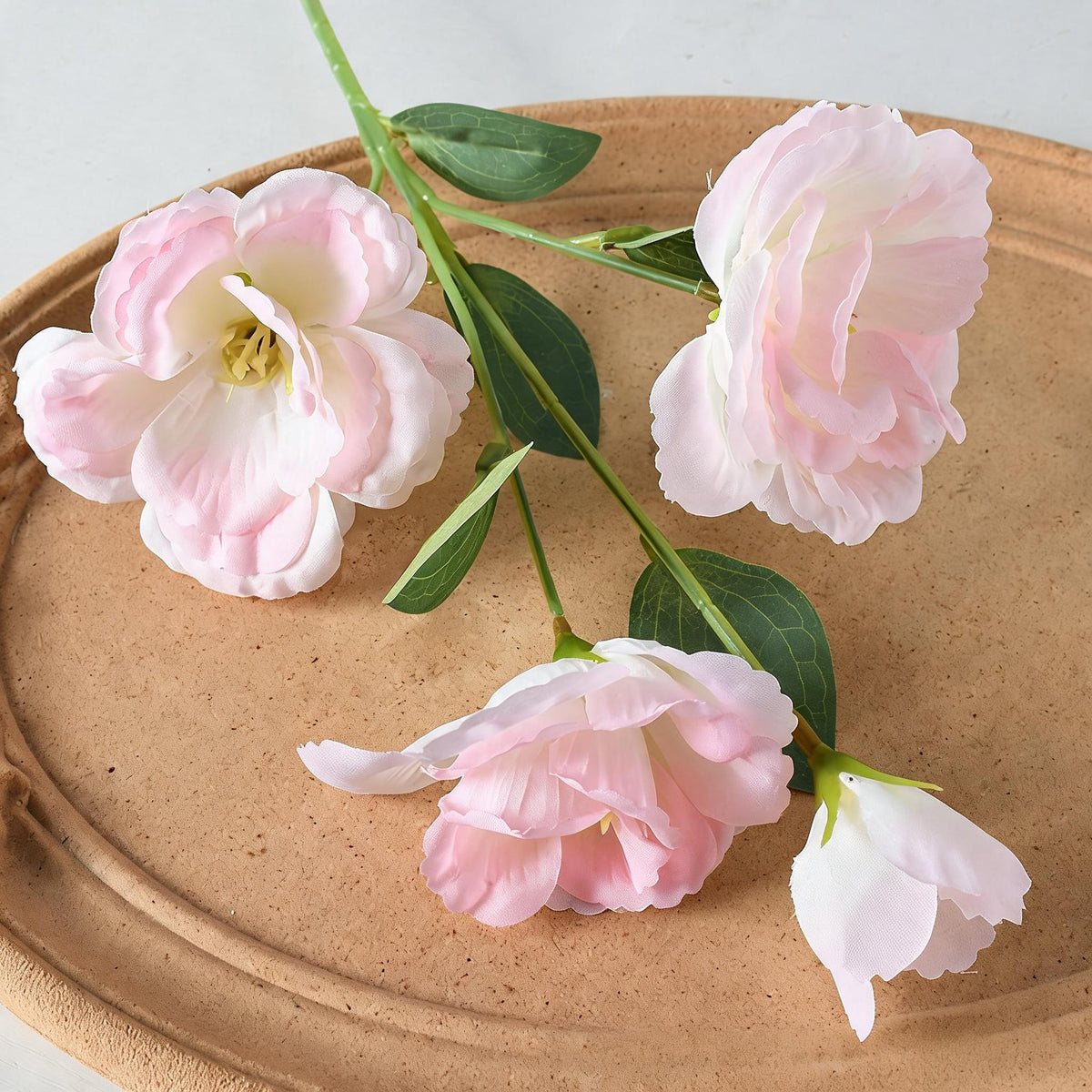 Artificial Lisianthus Silk Flower Bush, 4 Blooms, 22" Tall, Perfect for Weddings, Home Decor, and Photography Props