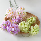 Artificial Hydrangea Bush, 28" Tall with 3 Blooms, Silk Wedding Floral Decor, Indoor Event Arrangement