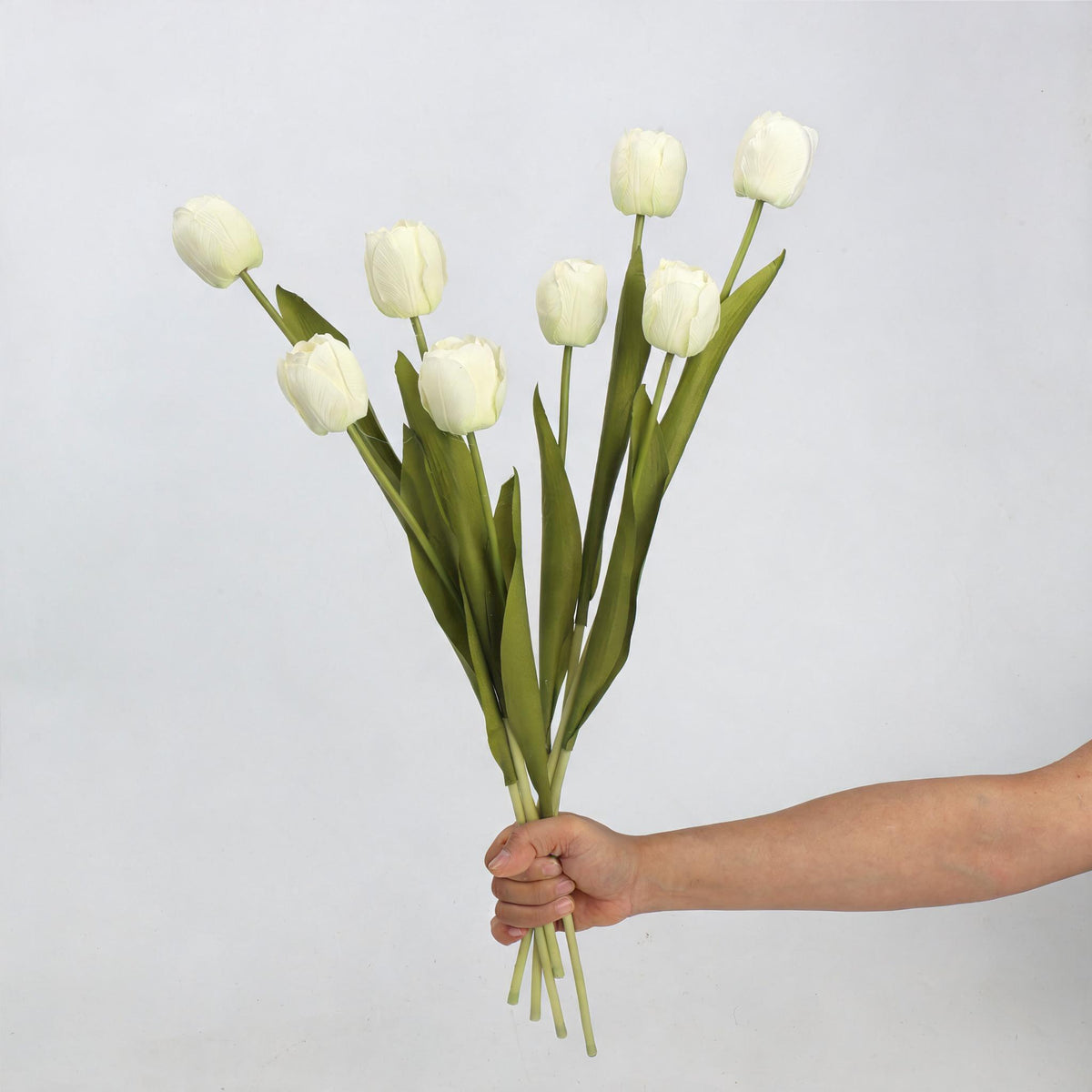 Real-Touch Latex Tulip Stem, Single Bloom Artificial Flower, 18" Tall, 6 Colors for Home Decor, Wedding Arrangements, and Gifts