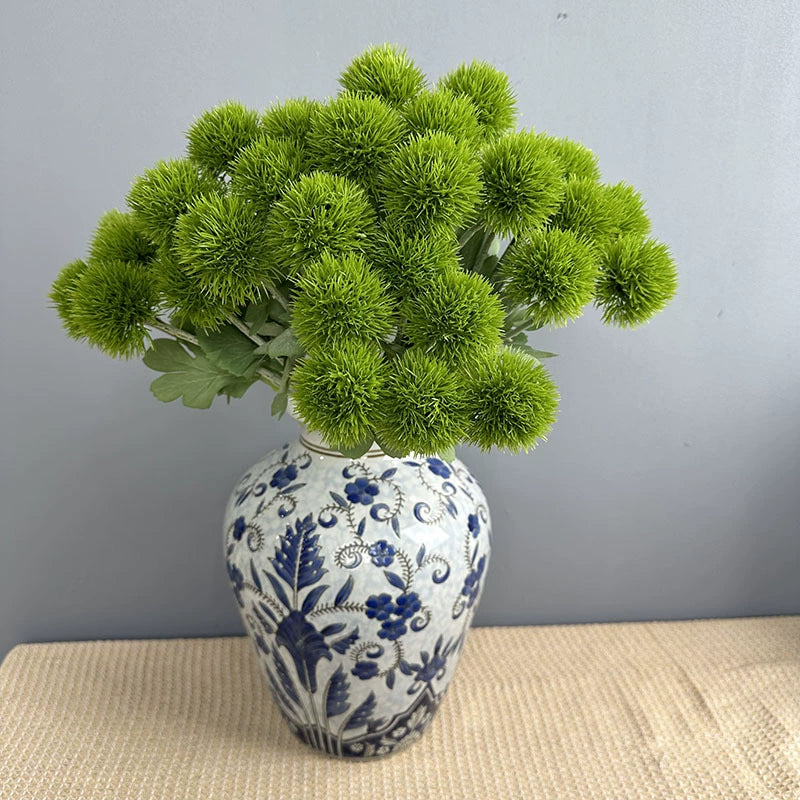 Artificial Dandelion Bouquet, 6 Stems, 20" Tall, Plastic, Rustic & Woodland Style, Perfect for Weddings, Home Decor, and Commercial Spaces